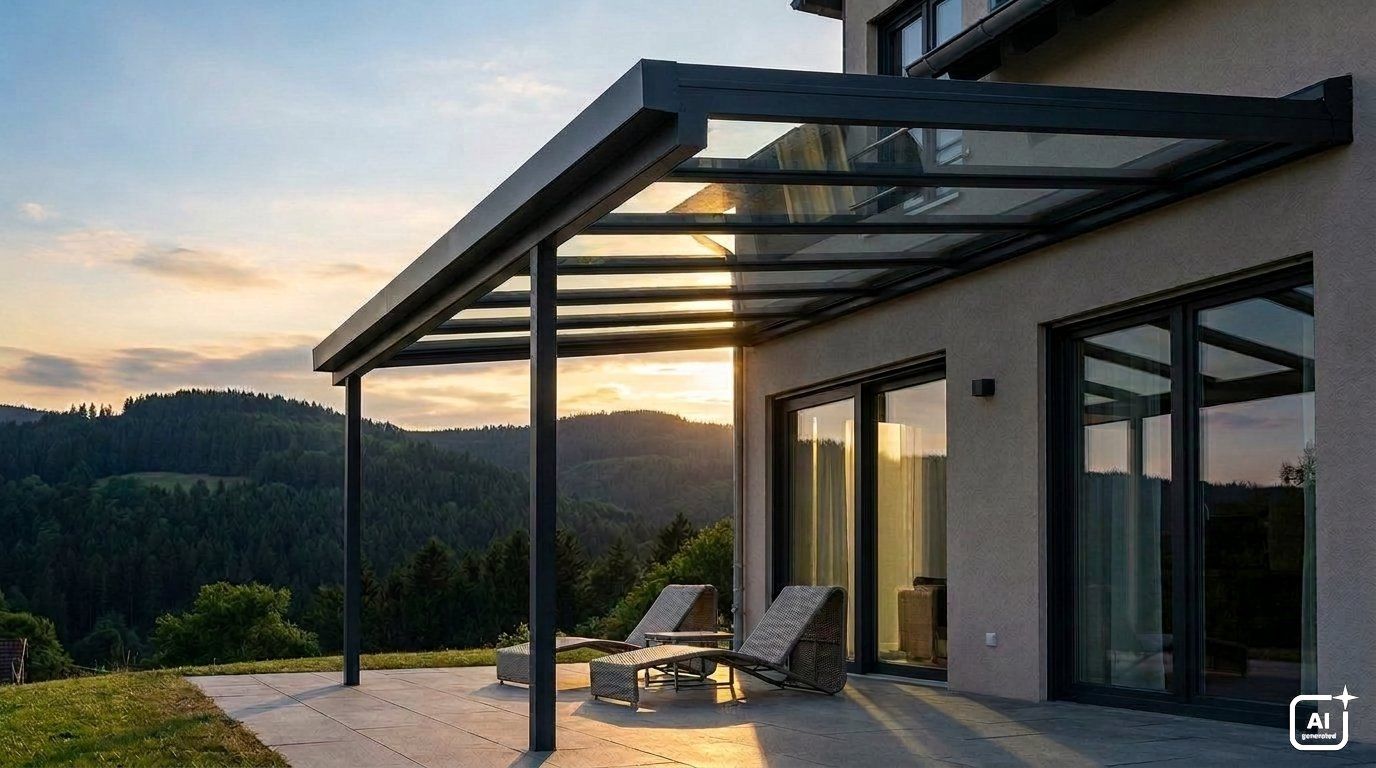 Terrassenüberdachung aus Aluminium in Blumberg