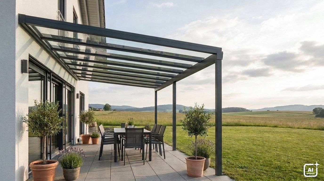 Terrassenüberdachung aus Aluminium in Denkingen