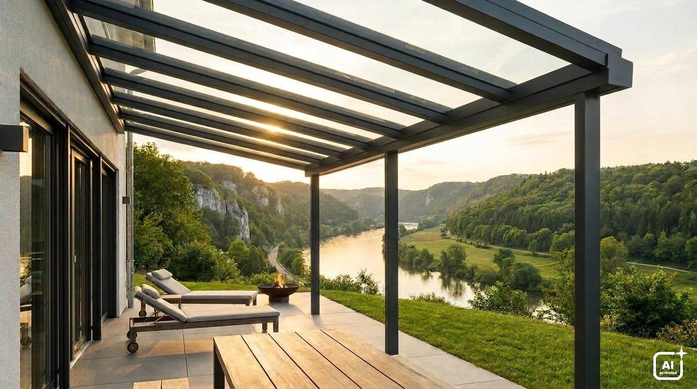 Terrassenüberdachung aus Aluminium in Fridingen an der Donau