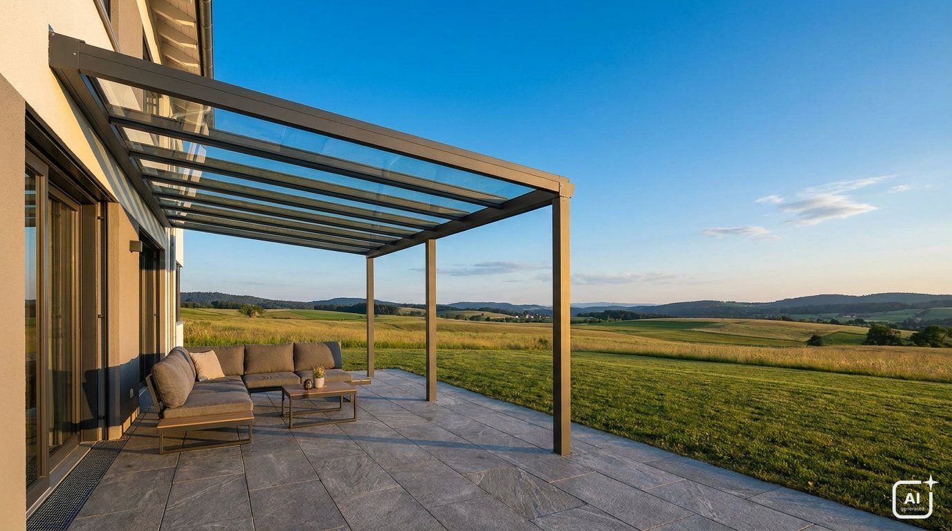 Terrassenüberdachung aus Aluminium in Trossingen