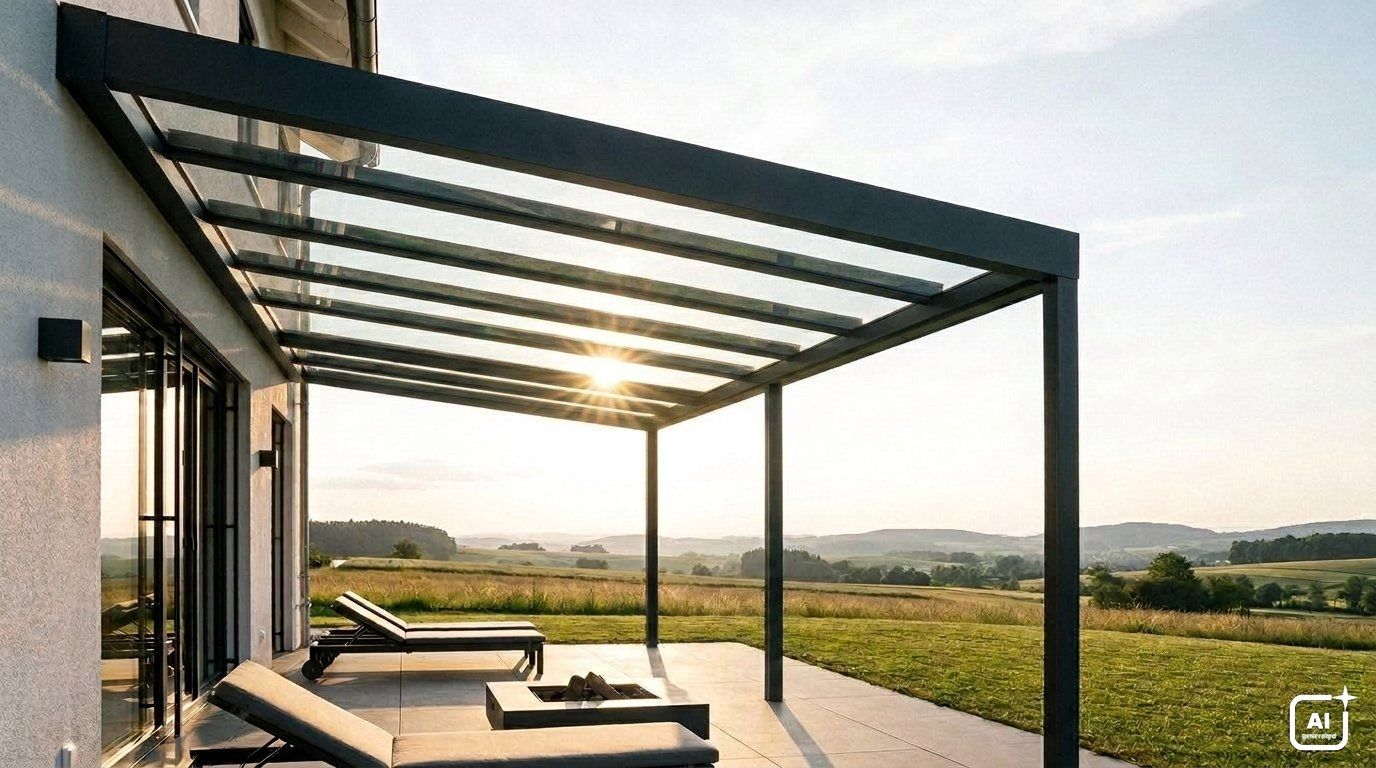 Terrassenüberdachung aus Aluminium in Wehingen